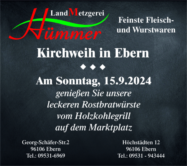 Metzgerei H&uuml;mmer w&uuml;nscht eine sch&ouml;ne Kirchweih