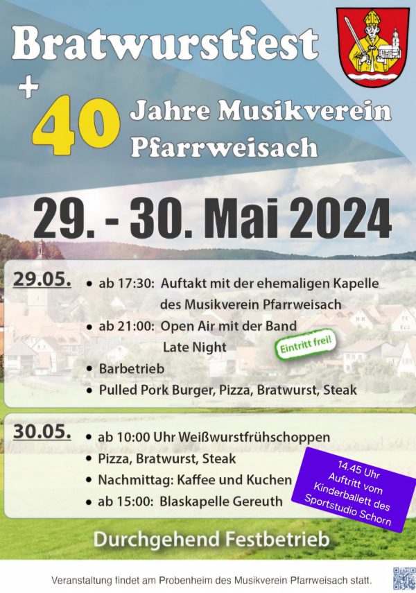 Bratwurstfest &amp; 40 Jahre Musikverein Pfarrweisach