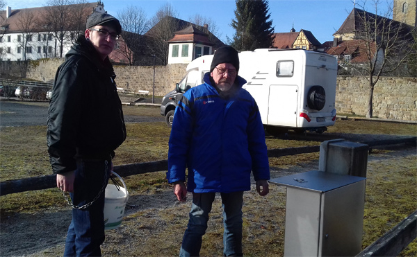 Neue Platzwarte am Eberner Wohnmobilstellplatz