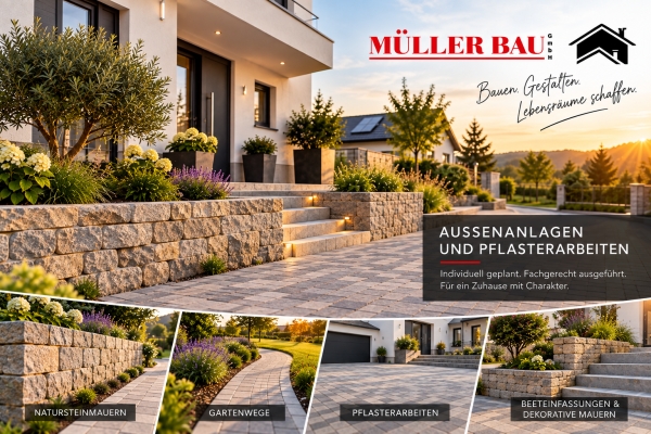 Au&szlig;enanlagen und Pflasterarbeiten mit Charakter von der Fa. Robert M&uuml;ller Bau GmbH