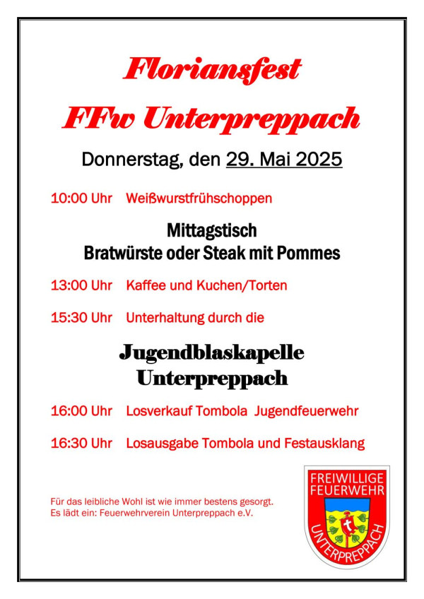 Floriansfest in Unterpreppach