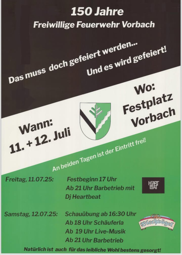 150 Jahre Feuerwehr Vorbach