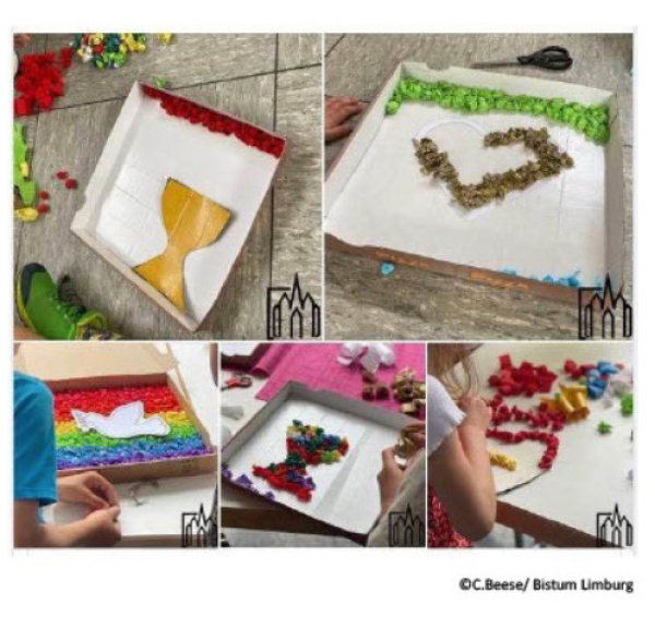 Kinder d&uuml;rfen Blumenteppiche f&uuml;r Fronleichnam gestalten