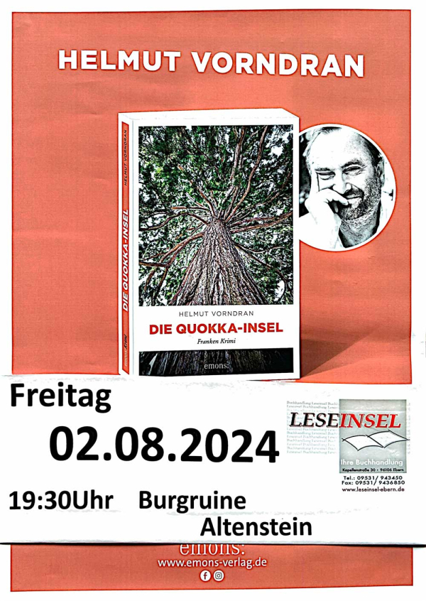 Krimilesung mit Helmut Vorndran - Vorverkauf l&auml;uft