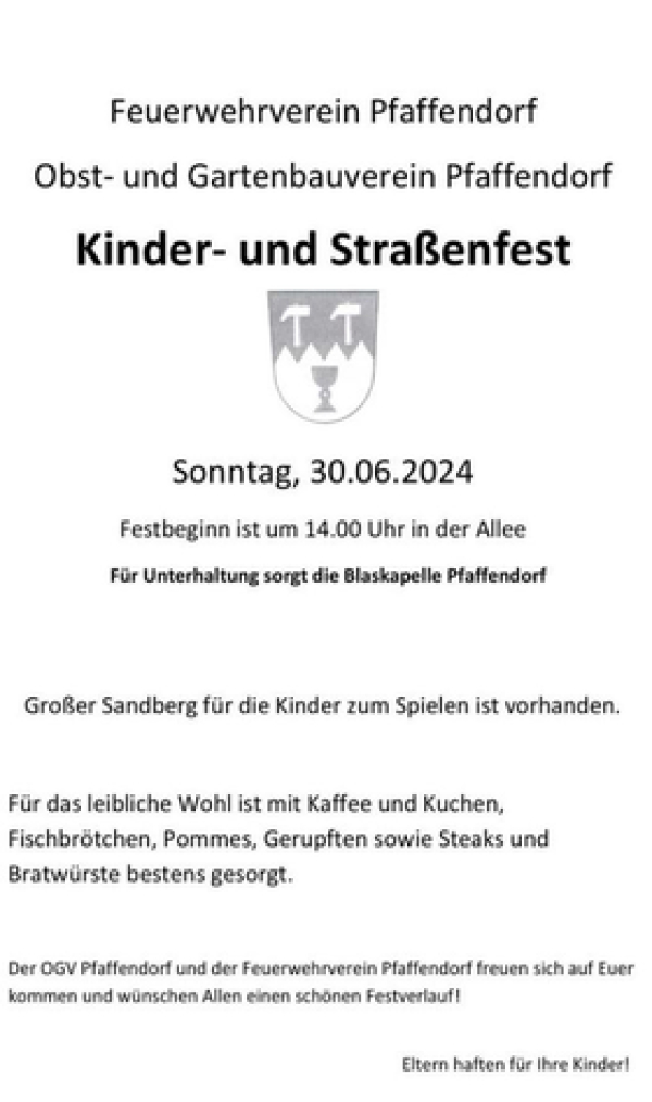Kinder- und Stra&szlig;enfest in Pfaffendorf