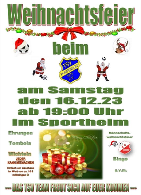 TSV Pfaffendorf Weihnachtsfeier