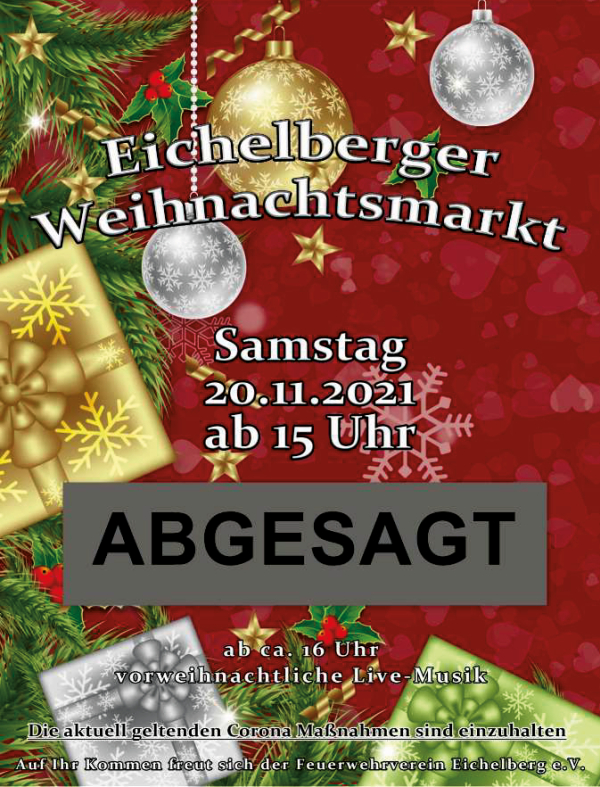 Eichelberger Weihnachtsmarkt leider abgesagt
