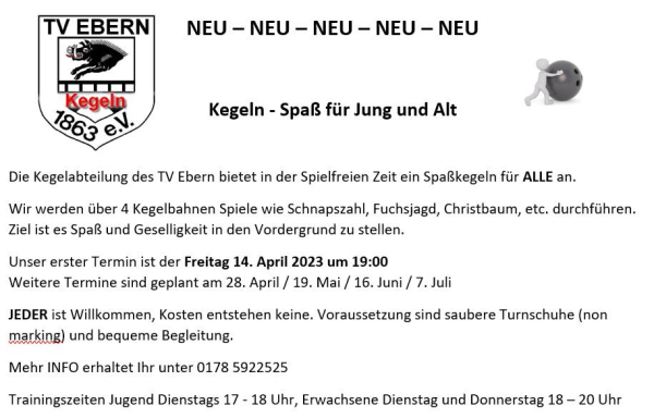 Kegeln - Spa&szlig; f&uuml;r Jung und Alt