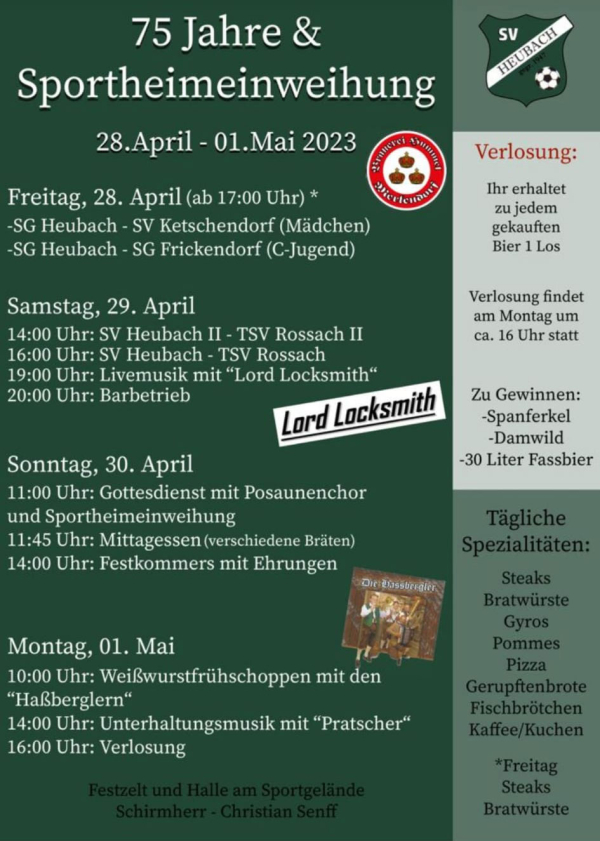 Jubil&auml;um &amp; Sportheimeinweihung beim SV Heubach