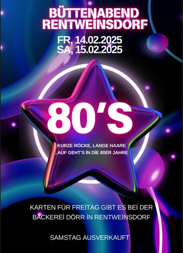 Kartenvorverkauf f&uuml;r die B&uuml;ttenabende in Rentweinsdorf